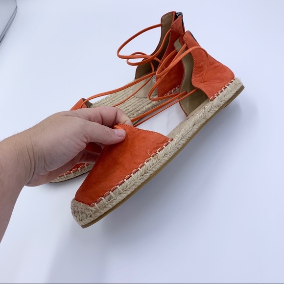 Eileen Fisher Orange Lace Espadrille Sz 8 - Picture 13 of 16